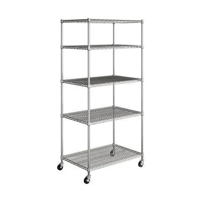 Seville Classics UltraDurable 5-Tier NSF Steel Shelving, 36" W x 24" D x 76" H