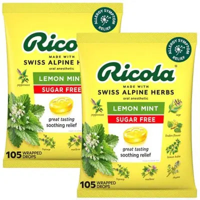 Ricola Sugar-Free Lemon Mint Herb Throat Drops, 210 ct.