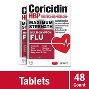 Coricidin HBP Max Strength Cold & Flu Tablets, 48 ct.