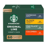 Starbucks by Nespresso Kaffeekapseln, Vielfaltspackung, 60 Stk.