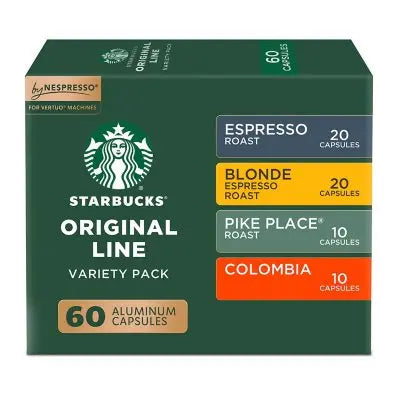 Starbucks by Nespresso Kaffeekapseln, Vielfaltspackung, 60 Stk.