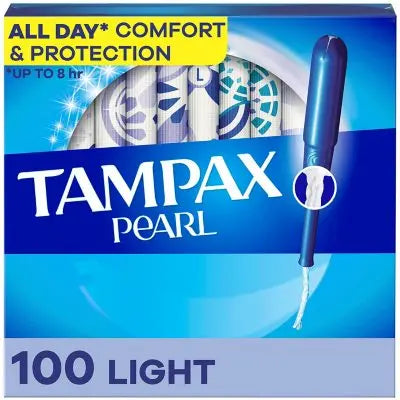 Tampax Pearl with LeakGuard Braid, Light, 50 ct., 2 pk.