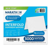 Marathon Interfold 1-Ply White Dispenser Napkins 12 pks., 250 napkins/pk.