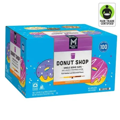 Memberâ€™s Mark Donut Shop Medium Roast Coffee Pods, 100 ct.