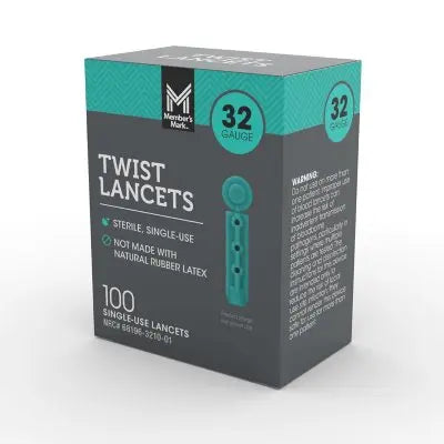 Member's Mark Twist Lancet Single Use, 32 Gauge 100 ct.