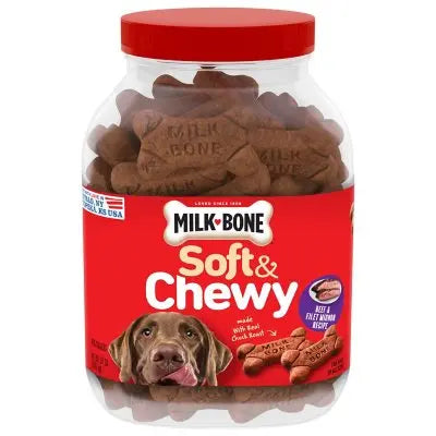 Milk-Bone, Rindfleisch- & Filet Mignon-Geschmack, Weiche & Zähe Hundeleckerlis, 1049 g.