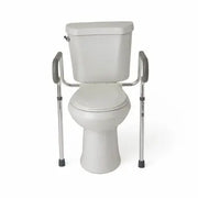 Medline Toilettensicherheitsgriff mit verstellbarer Höhe, Toilettenhilfe und Haltegriff, Silber und Grau