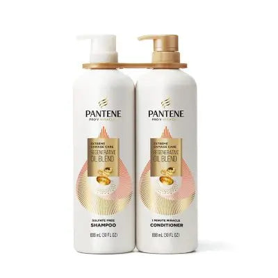 Pantene Pro-V Miracles Extreme Damage Care Regenerative Oil Blend Shampoo & Conditioner,  30 fl. oz., 2 pk.