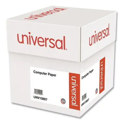 UniversalÂ® Computer Paper, 20lb, 9-1/2" x 11", Letter Trim Perforation, White, 2300 Sheets