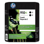 HP 910XL، خرطوشة حبر أسود أصلية عالية الإنتاجية، عبوة من قطعتين