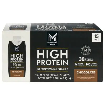 Member's Mark 30g High Protein Nutritional Shake, Chocolate 11 fl. oz., 15 pk.