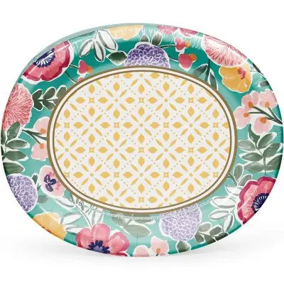 Member's Mark Spring Oval Paper Plates, 10" x 12", 50 ct.