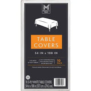 Member's Mark weiße 3-lagige Tissue-Tischdecken, 137 x 274 cm, 10er-Pack
