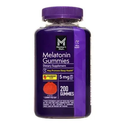Member's Mark Melatonin Gummies, 5 mg, Strawberry, 200 ct.