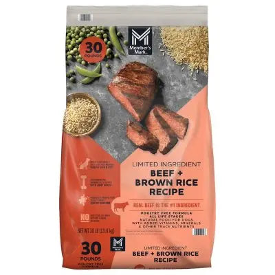 Member's Mark, Rindfleisch und brauner Reis, Trockenfutter für Hunde mit begrenzten Zutaten, 13,6 kg