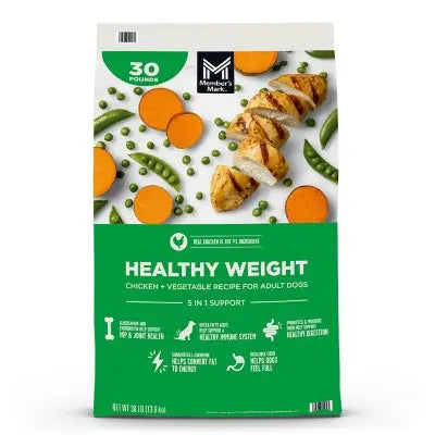 Member's Markâ„¢ Healthy Weight Trockenfutter für ausgewachsene Hunde mit Huhn und Gemüse, 13,6 kg