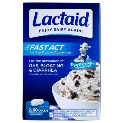 Lactaid Fast Act Lactose Intolerance Caplets, 120 ct.