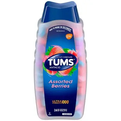 TUMS Ultra Strength Chewable Antacid Tablets, Assorted Berries, 265 ct.