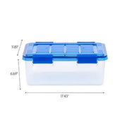 IRIS USA WeatherPro, 16 Quart Clear Plastic Storage Box with Protective Gasket Lid, 11.81" W x 17.43" L x 6.69" H, 6 Piece Set