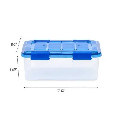 IRIS USA WeatherPro, 16 Quart Clear Plastic Storage Box with Protective Gasket Lid, 11.81" W x 17.43" L x 6.69" H, 6 Piece Set