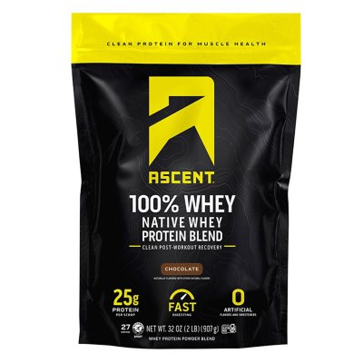 Ascent Native Whey Protein, Chocolate, 2 lbs.