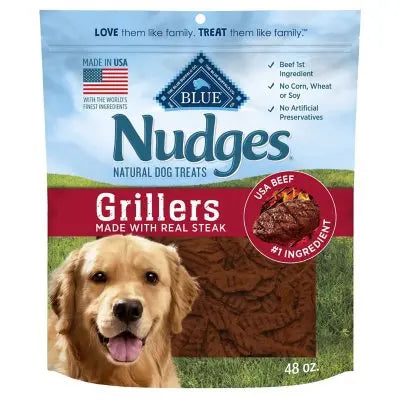 Blue Buffalo Nudges Grillers Natural Dog Treats mit Steakgeschmack, 48 oz.