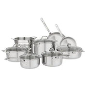 Viking 13-Piece Tri-Ply Stainless Steel Cookware Set with Glass Lids