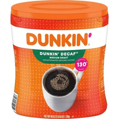 Dunkin' Decaffeinated Medium Roast gemahlener Kaffee, 40 oz.