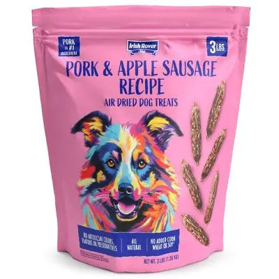Irish Rover Schweine- und Apfelwurst luftgetrocknete Hundeleckerlis, 48 oz.