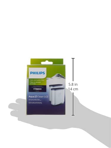 PHILIPS AquaClean Original Calc and Water Filter, No Descaling up to 5,000 cups, Reduces Formation of Limescale, 2 AquaClean Filters, (CA6903/22)