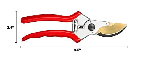 Haus & Garten ClassicPRO 8.5" Professional Premium Titanium Bypass Pruning Shears - Use As Pruners, Garden Shears, Heavy Duty Handheld Pruning Shears For Gardening, Clippers, Pruner Scissor Tool
