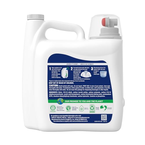 ARM & HAMMER Sensitive Skin Free Clear, 140 Loads Liquid Laundry Detergent, 140 Fl oz