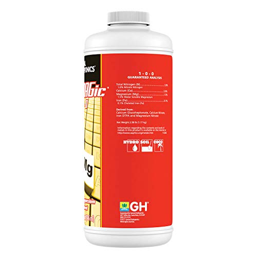 General Hydroponics CALiMAGic 1-0-0, Concentrated Blend of Calcium & Magnesium, Secondary Nutrient Deficiencies Helps Prevent Blossom End Rot & Tip Burn, Clean, Soluble, 1-Quart