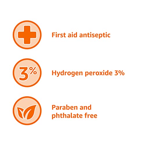 Amazon Basics Hydrogen Peroxide Topical Solution USP, First Aid Antiseptic for Cuts, Scrapes and Wound Disinfection, Pack of 1, 32 fl oz