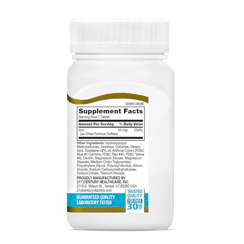 21st Century Slow Release Iron Tablets, 60 Count