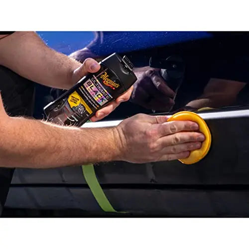 Meguiar's Ultimate Black Plastic Restorer, Durable Car Restorer That Gives New Life to Exterior Black Plastic, Vinyl, and Rubber Trim, 12 Oz Bottle