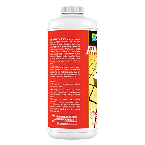 General Hydroponics CALiMAGic 1-0-0, Concentrated Blend of Calcium & Magnesium, Secondary Nutrient Deficiencies Helps Prevent Blossom End Rot & Tip Burn, Clean, Soluble, 1-Quart