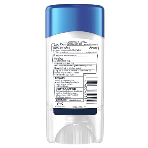 Gillette Clinical Antiperspirant and Deodorant for Men, 72hr Sweat & Odor Protection, Long Lasting Freshness, Anti-White Mark Technology, Clear Gel, Cool Wave Scent, 2.6 oz