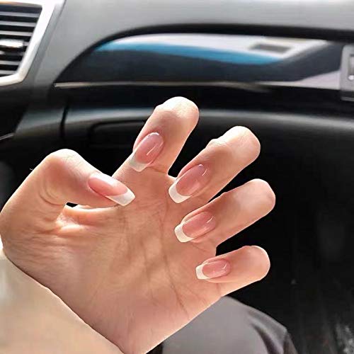 BlingKingdom 576pcs 12 Sheets French Nail Self-Adhesive Stickers Stencils Manicure Nail Tips Smile Line Guide for Women Girls - Moon Shape Design