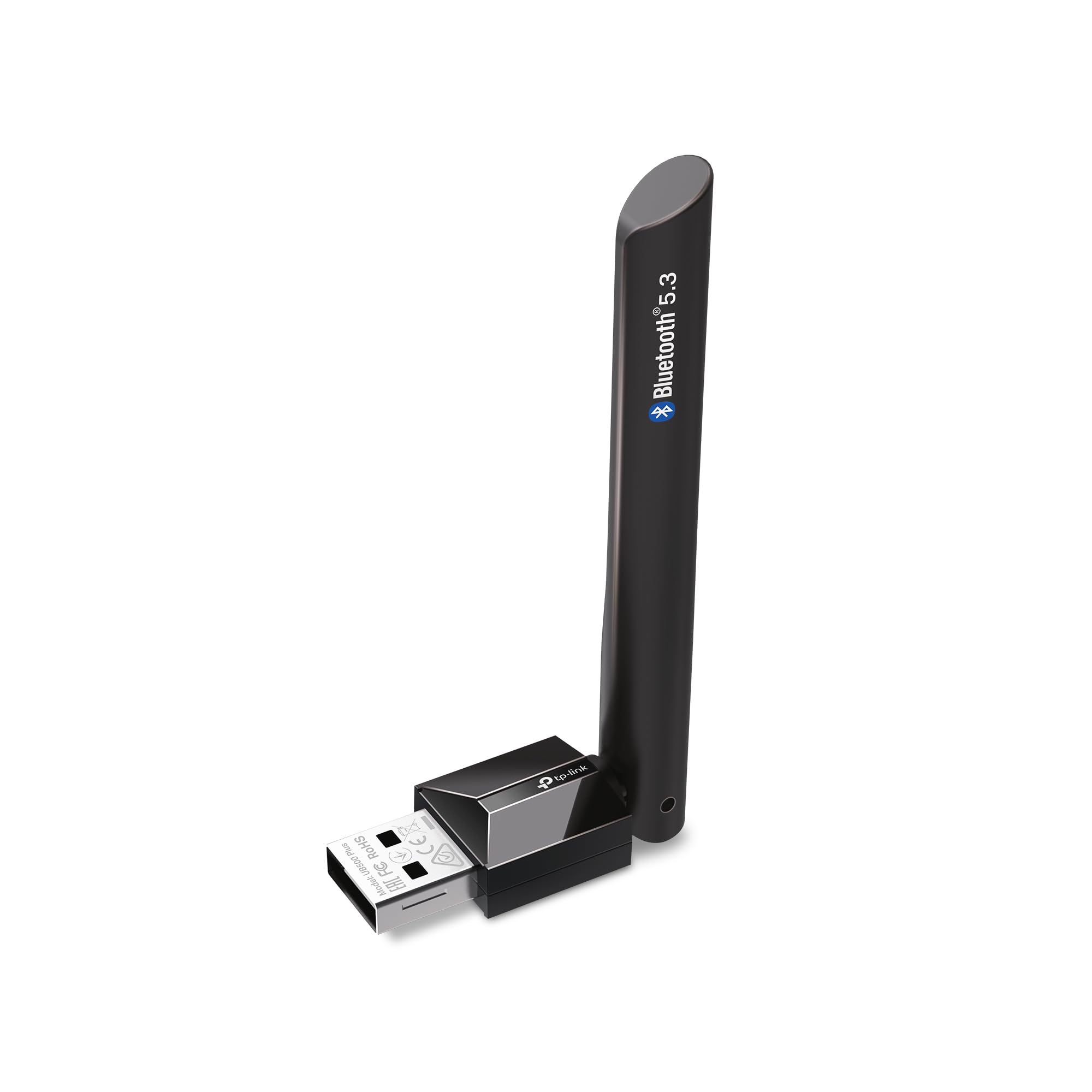 محول بلوتوث USB من تي بي-لينك للكمبيوتر، مستقبل بلوتوث 5.3 طويل المدى، توصيل وتشغيل، هوائي قابل للتعديل، يدعم ويندوز 11/10/8.1/7 لأجهزة الكمبيوتر المكتبية والمحمولة، ذراع تحكم PS5/PS4/Xbox (UB500 Plus)