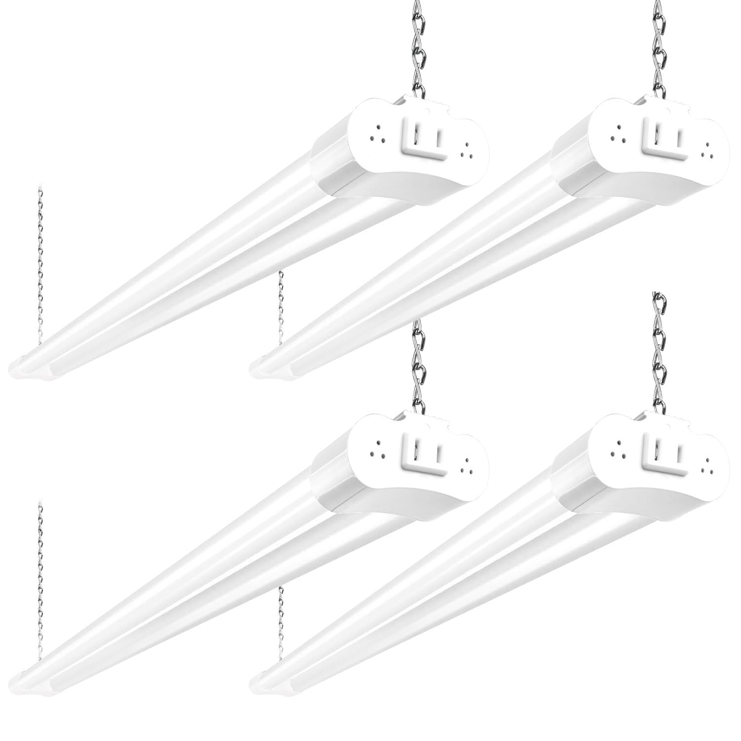 hykolity 4er-Pack 4FT LED-Werkstattleuchte verbindbar, 4400lm, 42W (entspricht 250W), 5000K Werkstattlampen, zum Hängen oder bündige Montage, mit Netzkabel und Ein-/Ausschalter