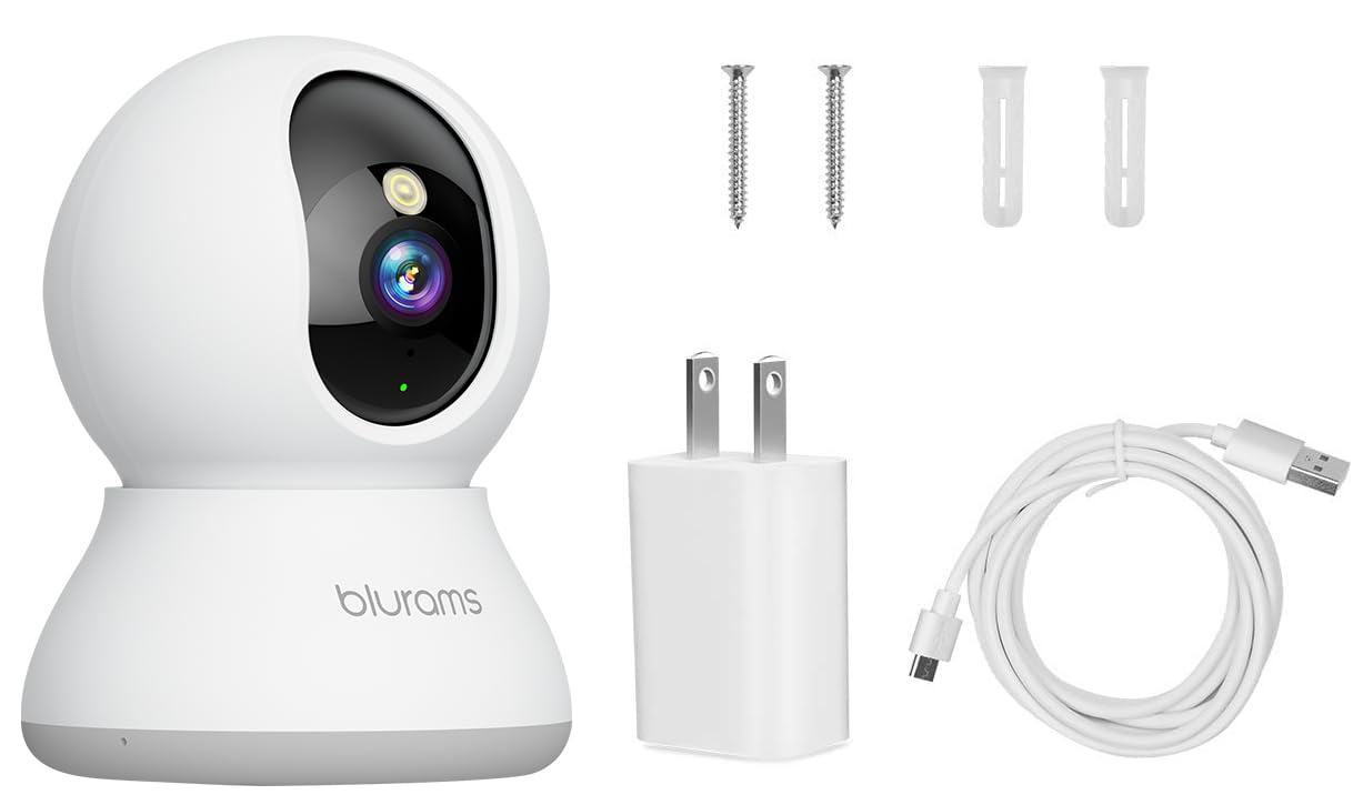 blurams Indoor Camera 2K, Cameras for Home Security 5G&2.4GHz, 360° Pet Camera w/Motion Tracking, Phone App, 2-Way Audio, IR Night Vision, Siren, Works with Alexa & Google Assistant
