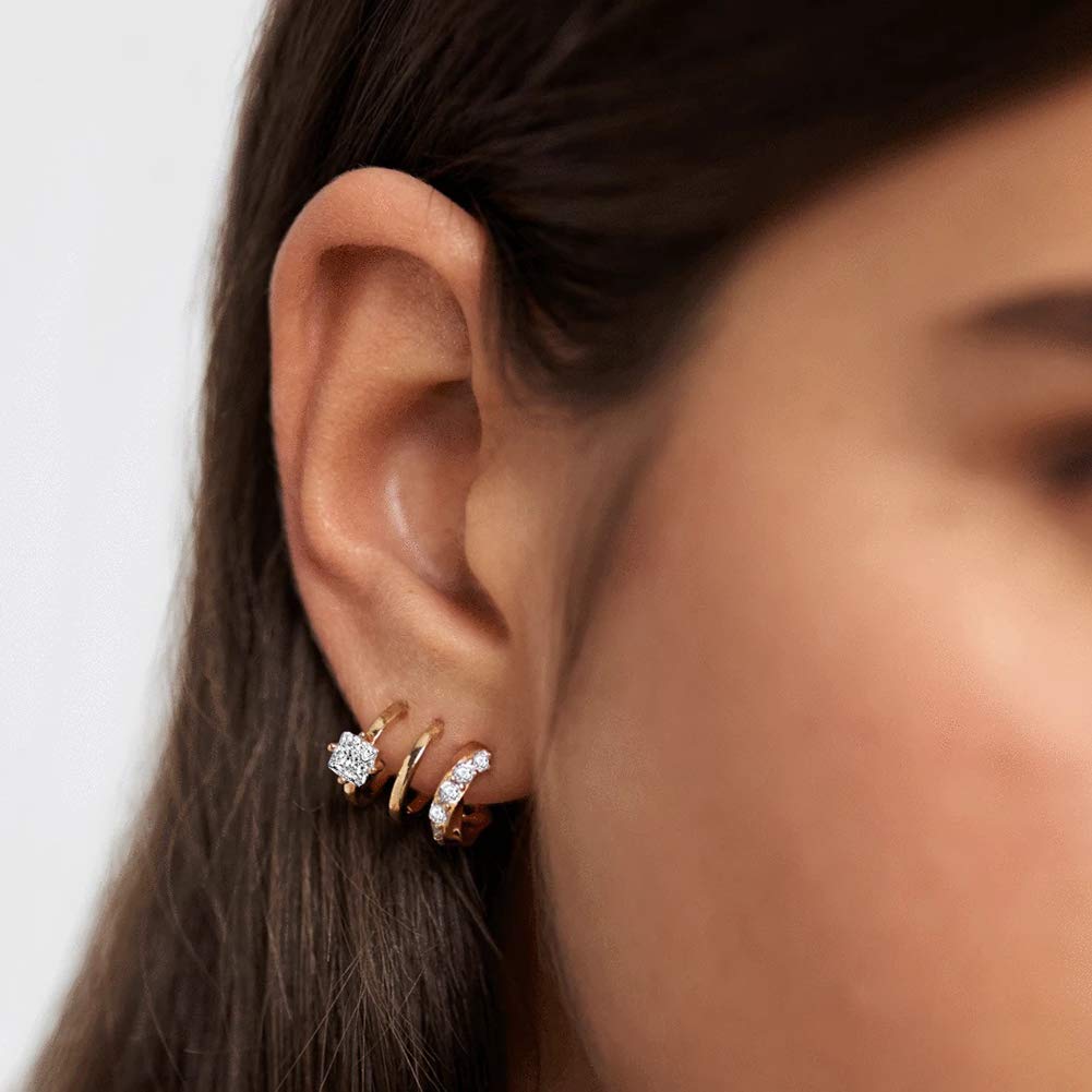 Obidos 14K Gold Plated Illusion Stud Earrings | Gold Hoop Earrings for Women