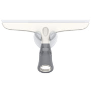 MR.SIGA Multi-Purpose Silicon Squeegee for Window, Glass, Shower Door, Car Windshield, Heavy Duty Window Scrubber, Includes Suction Hook, 10 inch, White & Gray, 1 Pack