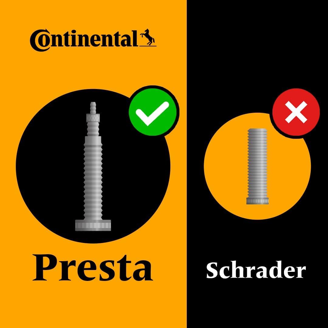 Continental Race 28 700x20-25c Bicycle Inner Tubes - 42mm Long Presta Valve - 2 Pack