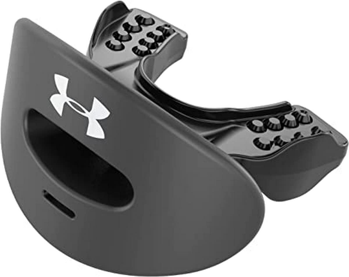 Under Armour Lippenschutz für Football, Football Mundschutz mit Band, Football Mundstück, Vollständiger Mundschutz, Football Mundschutz für Zahnspangen, Lippenschutz Mundstück, Mundschutz für Erwachsene und Jugendliche