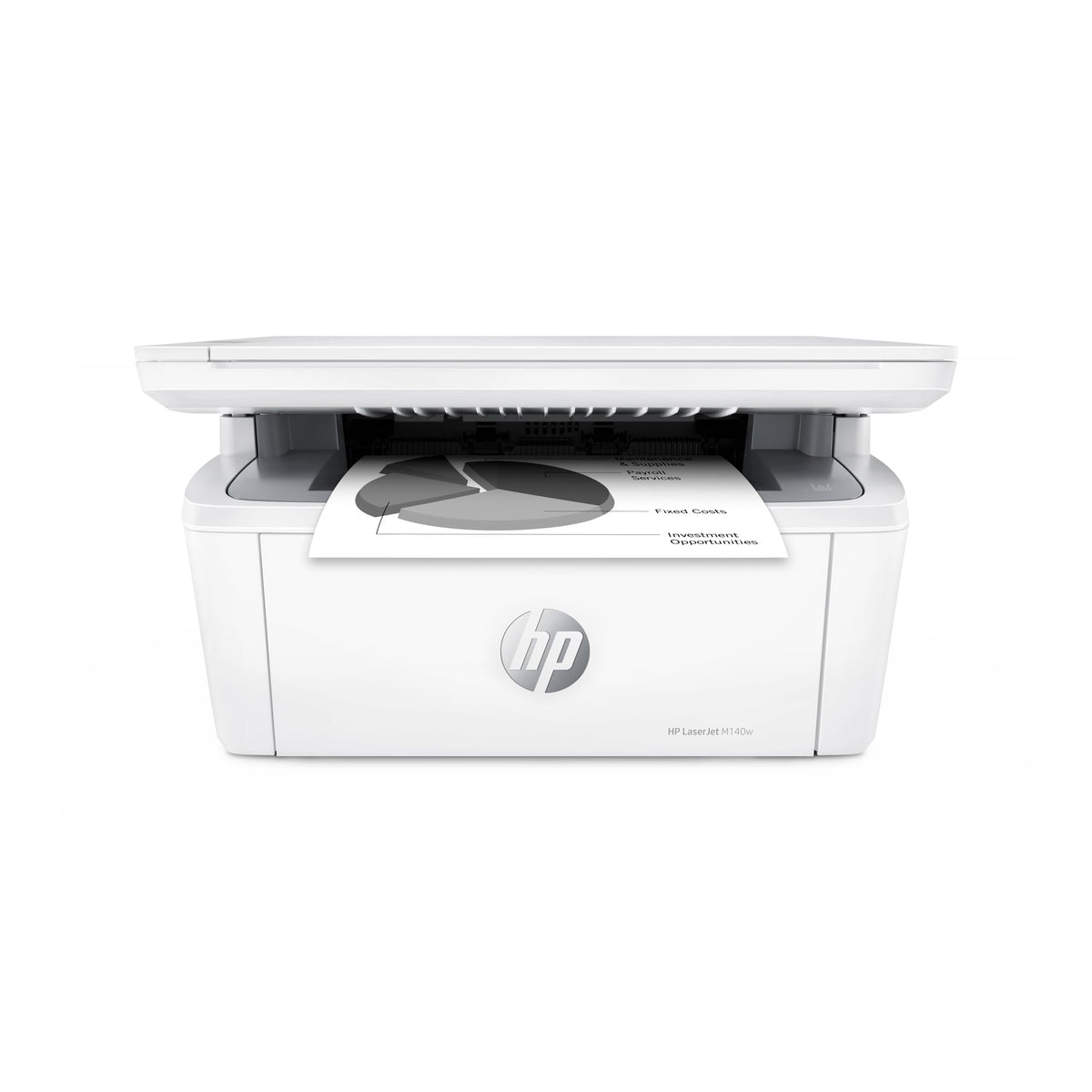 طابعة HP LaserJet MFP M140w اللاسلكية بالأبيض والأسود، طباعة ومسح ضوئي ونسخ، سرعات عالية، إعداد سهل، طباعة من الجوال، الأفضل للفرق الصغيرة