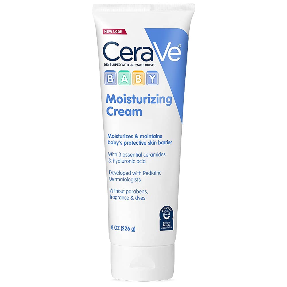 CeraVe Baby Creme, sanfte Feuchtigkeitscreme mit Ceramiden, ohne Duftstoffe, Parabene, Farbstoffe und Phthalate, reichhaltige und nicht fettende Textur, sanfte Babypflege, 227 g
