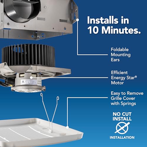 Broan-NuTone® Bathroom Exhaust Fan, 50 CFM Modern Grille, Energy Star Fan, 2.0 Sones