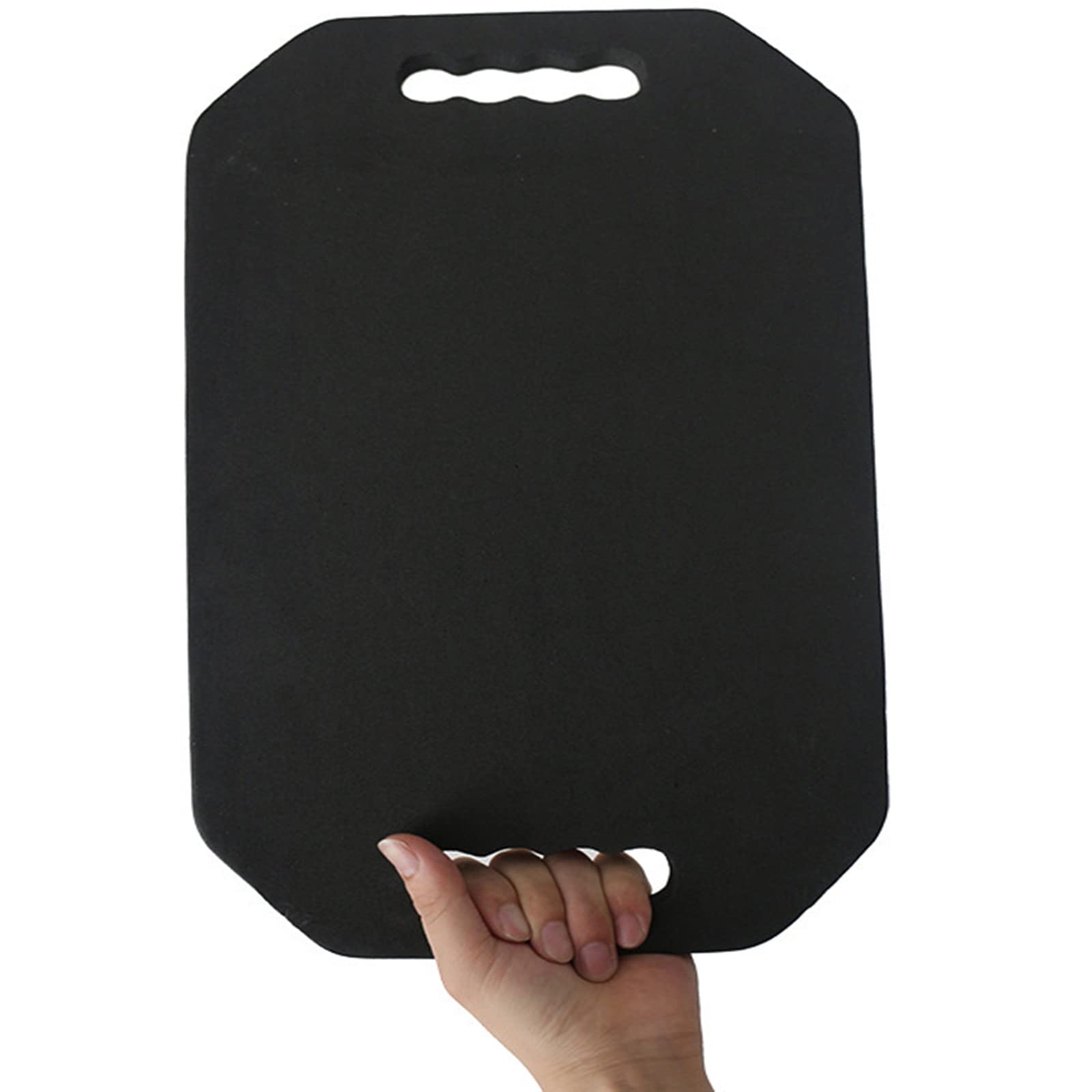 Feisate Barber Mirror Handheld Foam, Salon Large Foam Hand Mirror with Double Handle, Square Barbershop Handheld Mirror, Black
